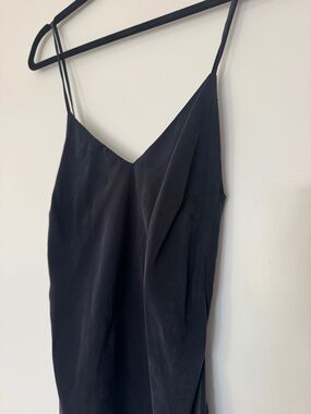 Ag Adriano Goldschmied Navy Blue Maxi Slip Dress with Thin Straps